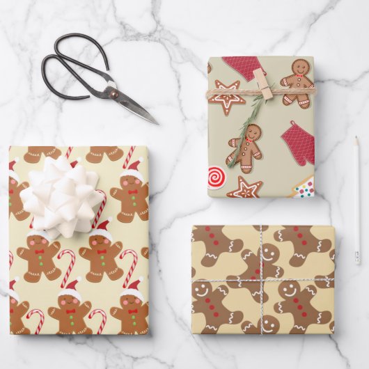 Gingerbread Man Geschenkpapier Set (Vorderseite)