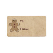 Gingerbread Man Gift Label Adressaufkleber (Vorne)