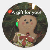 Gingerbread Man Gift Runder Aufkleber (Vorderseite)