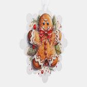 Gingerbread Man & Gingerbread House Ornament Karte (Rechts)