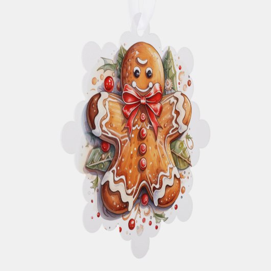 Gingerbread Man & Gingerbread House Ornament Karte (Rechts)