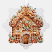 Gingerbread Man & Gingerbread House Ornament Karte (Rückseite)