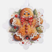 Gingerbread Man & Gingerbread House Ornament Karte (Vorderseite)