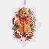 Gingerbread Man & Gingerbread House Ornament Karte (Linke Ecke)