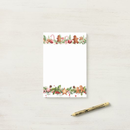 Gingerbread Man Gingerbrot Post-it Klebezettel (Auf Schreibtisch)