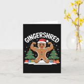 Gingerbread Man Gingershred Funny Gym Workout Chri Karte (Gelbe Blume)