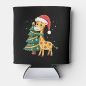 Gingerbread Man Giraffe Santa Hat Christmas Tree T Dosenkühler (Vorderseite)