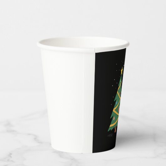 Gingerbread Man Giraffe Santa Hat Christmas Tree T Pappbecher (Rechts)