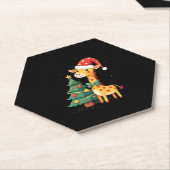 Gingerbread Man Giraffe Santa Hat Christmas Tree T Untersetzer (angewinkelt)