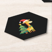 Gingerbread Man Giraffe Santa Hat Christmas Tree T Untersetzer (angewinkelt)