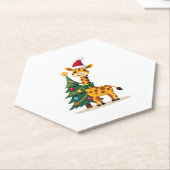 Gingerbread Man Giraffe Santa Hat Christmas Tree T Untersetzer (angewinkelt)