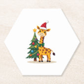 Gingerbread Man Giraffe Santa Hat Christmas Tree T Untersetzer (Vorderseite)