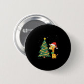 Gingerbread Man Giraffe Weihnachtsmann Hut Weihnac Button (Vorne & Hinten)