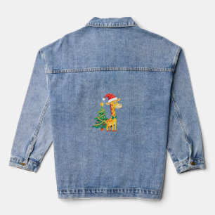 Gingerbread Man Giraffe Weihnachtsmannhut Weihnach Jeansjacke