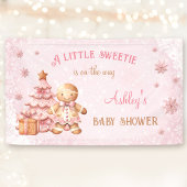 Gingerbread Man Girl Pink Weihnachtsdusche Banner