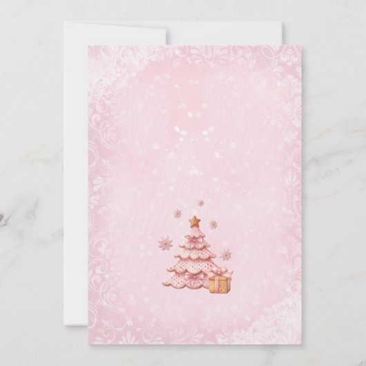 Gingerbread Man Girl Pink Weihnachtsdusche Einladung (Rückseite)