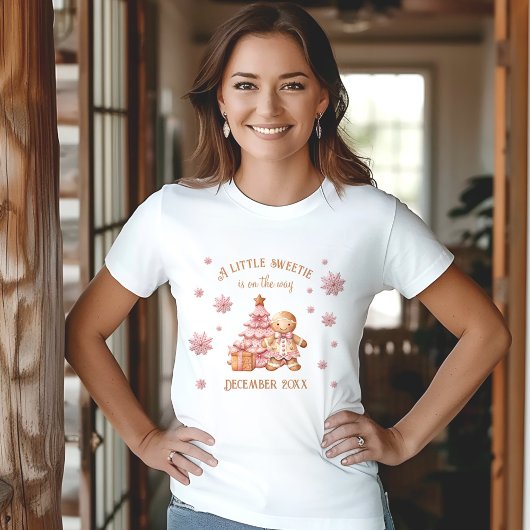Gingerbread Man Girl Weihnachtsankündigung T-Shirt