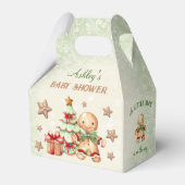 Gingerbread Man Green Christmas Baby Duschkabine Geschenkschachtel (Vorderseite)