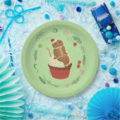 Gingerbread Man Green Pappteller (Party)