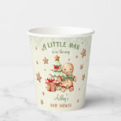 Gingerbread Man Green Red Christmas Baby Dusche Pappbecher (Rückseite)