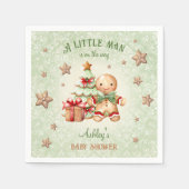 Gingerbread Man Green Red Christmas Baby Dusche Serviette (Vorderseite)
