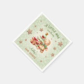 Gingerbread Man Green Red Christmas Baby Dusche Serviette (Ecke)