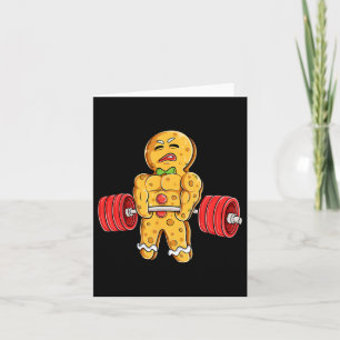 Gingerbread Man Gym Bodybuilding Weightlift Chr Karte