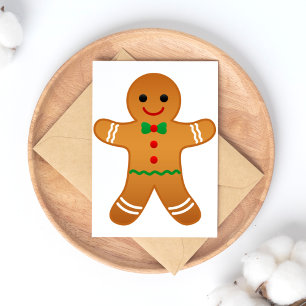 Gingerbread Man - Happy Holidays Postcard Feiertagspostkarte