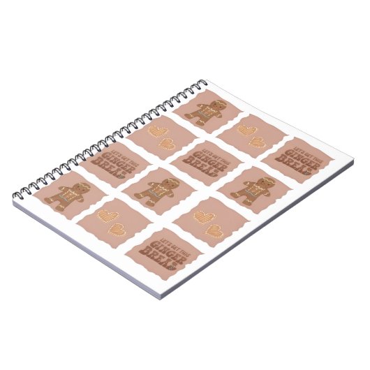 Gingerbread Man & Hearts Notebook Design Notizblock (Linke Seite)