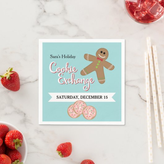 Gingerbread Man, Holiday Cookie Exchange Party Serviette (Beispiel)