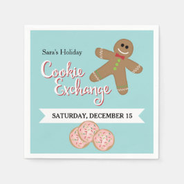 Gingerbread Man, Holiday Cookie Exchange Party Serviette