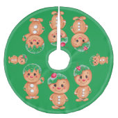 Gingerbread Man Holiday Festliche Weihnachten Sais Polyester Weihnachtsbaumdecke (Vorderseite)