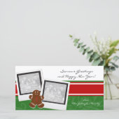 Gingerbread Man Holiday Foto Cards Feiertagskarte (Stehend Vorderseite)