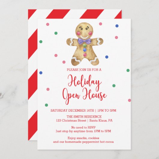 Gingerbread man - Holiday Open House Einladung (Vorne/Hinten)
