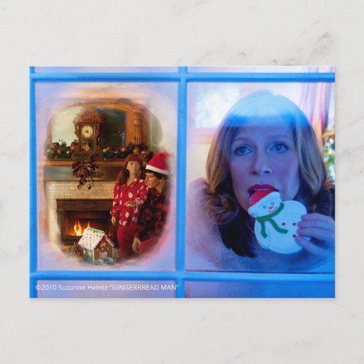 GINGERBREAD MAN Holiday Postcard Feiertagspostkarte (Vorderseite)