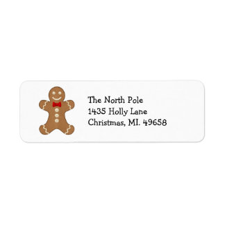 Gingerbread Man Holiday Rücksendeadressen-Aufklebe