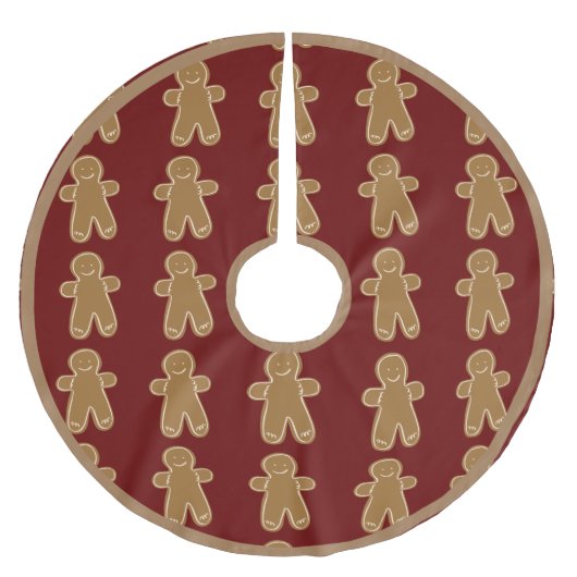 Gingerbread Man Holiday Weihnachten Niedlich Polyester Weihnachtsbaumdecke (Vorderseite)