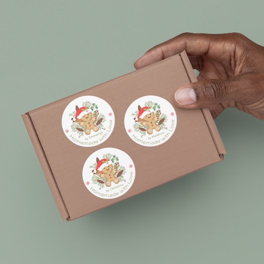 Gingerbread Man Homemade Liebe Weihnachtsnachtsnah Etiketten