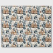 Gingerbread Man & House Snowy Weihnachten Geschenkpapier (Flach)