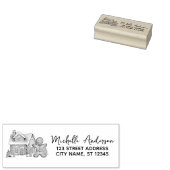 Gingerbread Man House Weihnachten Rücksendeadresse Gummistempel (Stempel)