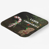 Gingerbread Man I Liebe Weihnachtscreme Candy Cane Pappteller (Gewinkelt)