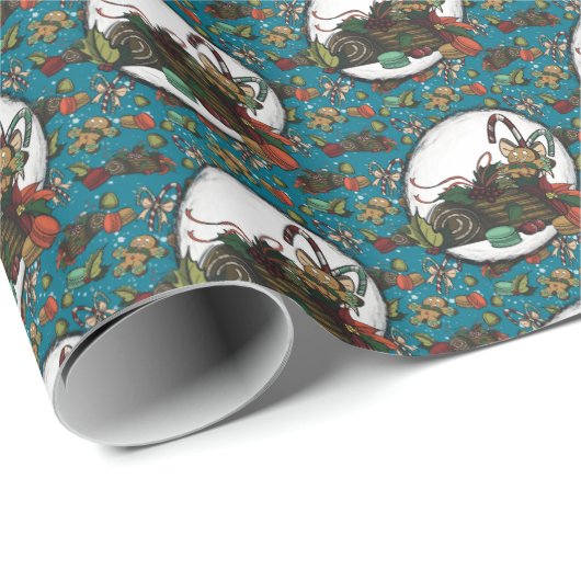 Gingerbread Man- Ice Geschenkpapier (Rolleneckpunkt)