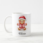 Gingerbread Man in Christmas Pajamas Custom Name Kaffeetasse (Links)