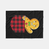 Gingerbread Man in Cket Funny Christmas Cookie Boy Fleecedecke (Vorderseite (Horizontal))