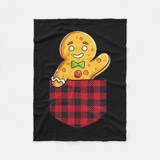 Gingerbread Man in Cket Funny Christmas Cookie Boy Fleecedecke (Vorderseite)