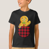 Gingerbread Man in Cket Funny Christmas Cookie Boy T-Shirt (Vorderseite)