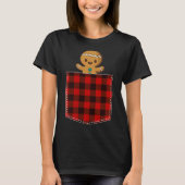 Gingerbread Man in Plaid Pocket T-Shirt (Vorderseite)