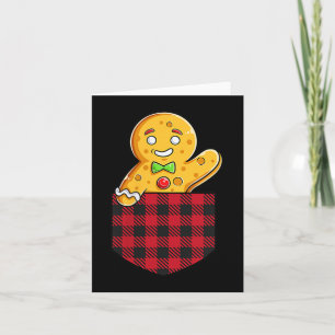 Gingerbread Man in Pocket Funny Christmas Cookie B Karte