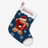 Gingerbread Man in Sweater Großer Weihnachtsstrumpf (Vorderansicht (hängend))