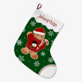 Gingerbread Man in Sweater Großer Weihnachtsstrumpf (Vorderansicht (hängend))